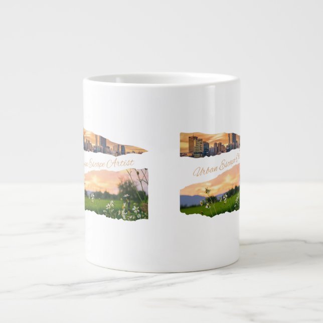 Urban Escape Artist City to Nature Sunset Design Jumbo Mugg (Framsidan)