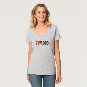 Urban Explorer Kvinnor i V-Nacke (Grått) T Shirt