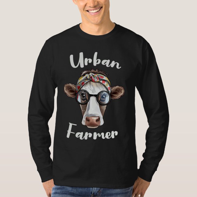 Urban Farmer for Urban Farming with Homestead Gard T Shirt (Framsida)