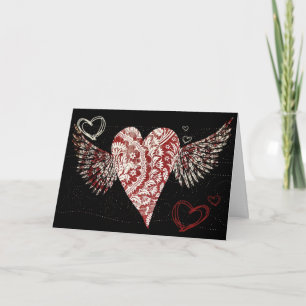 Urban Fleur Winged Heart Kort