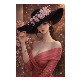 URBAN FLUID ELEGANCE — Crimson Bloom Perfect Poster