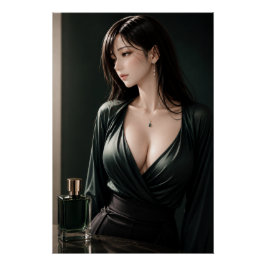 URBAN FLUID ELEGANCE — Emerald Essence Perfect Poster