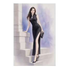 URBAN FLUID ELEGANCE — Midnight Orchid Poster Perfect Poster