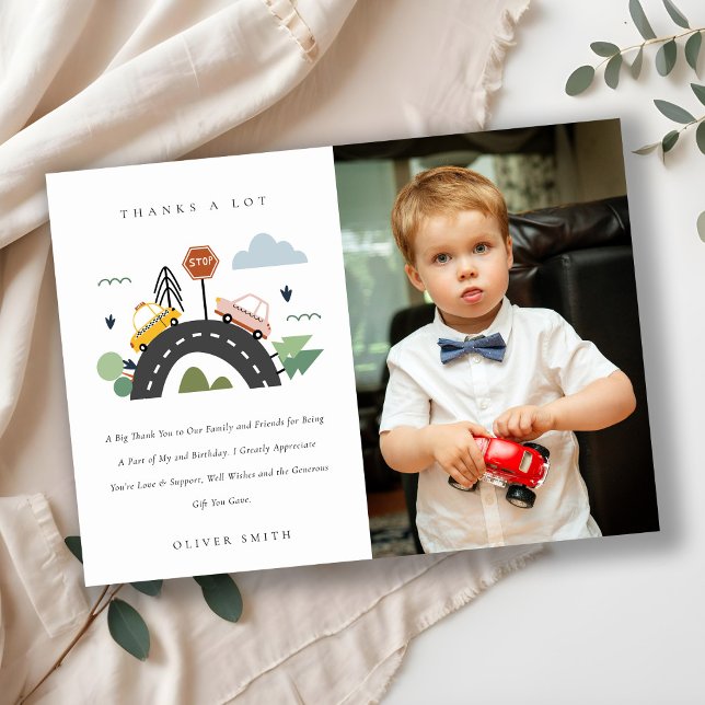 Urban Fordon Cars Road Photo any age Birthday Tack Kort (Skapare uppladdad)