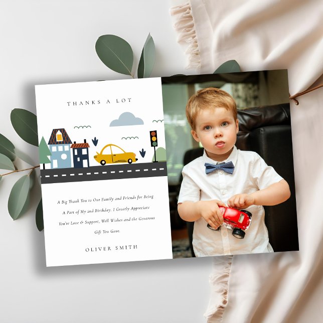 Urban Fordon Cars Road Photo any age Birthday Tack Kort (Skapare uppladdad)