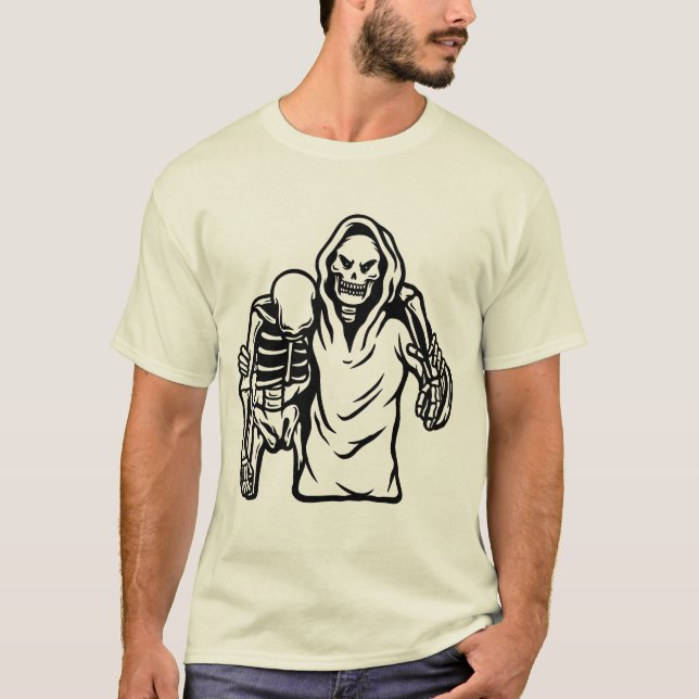 Urban Funny Streetwear Two Skeleton Friendship Tee (Framsida)