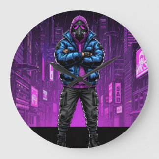 Urban Gas Mask Rebel – Cyberpunk Streetwear Art Stor Klocka