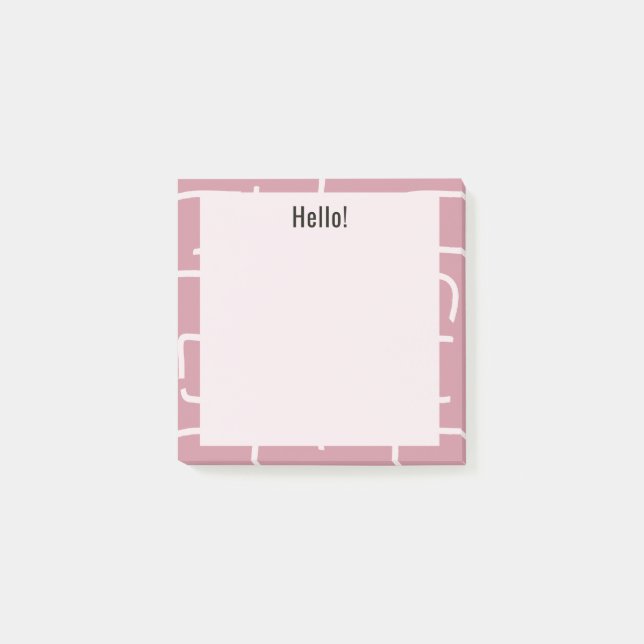 Urban Geo | Dammt Rosa | Blender Mönster Post-it Block (Framsida)