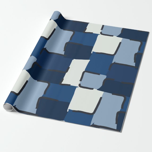 Urban Geo | Geo Cobalt | Hero Mönster Presentpapper (Utrullad)