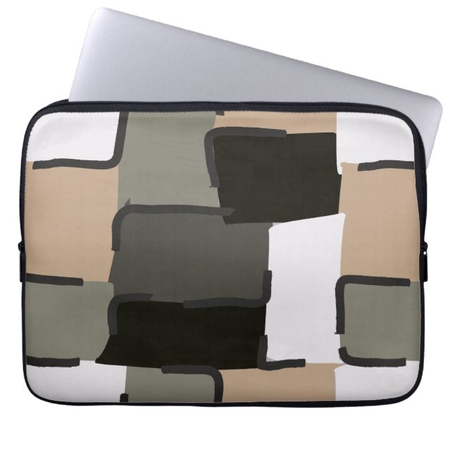 Urban Geo | Onyx Neutral | Hero Mönster Laptop Fodral (Framsidan)