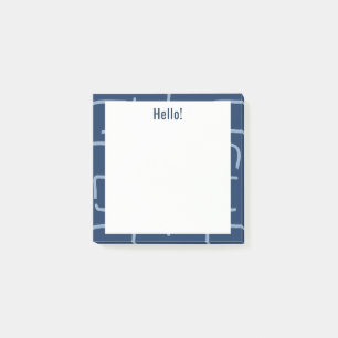 Urban Geo Vintage Navy Blue Blender Mönster Post-it Block
