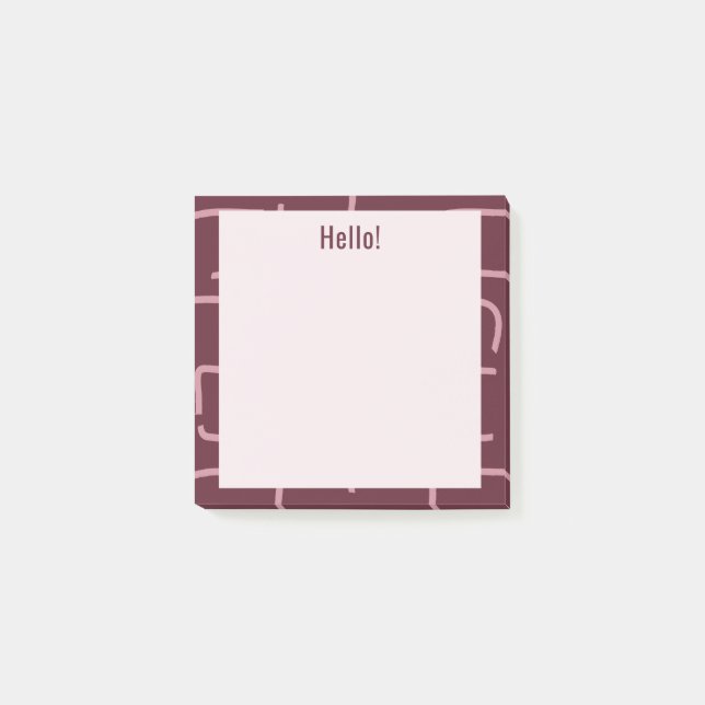 Urban Geo | Wine Berry | Blender Mönster Post-it Block (Framsida)