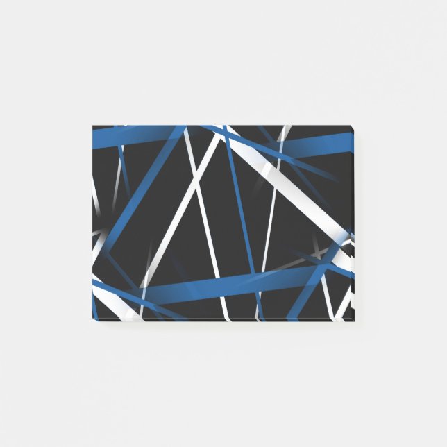 Urban geometri svart vit blå post-it block (Framsida)