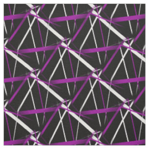 Urban geometri svart vit lila tyg