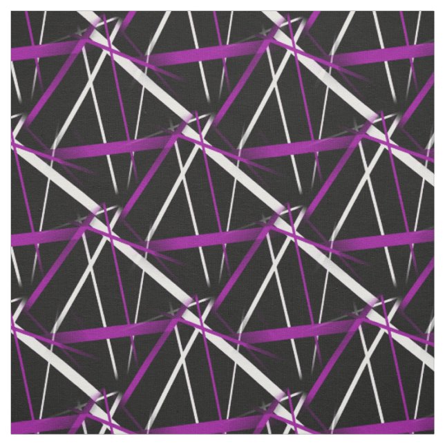 Urban geometri svart vit lila tyg (Provkarta)