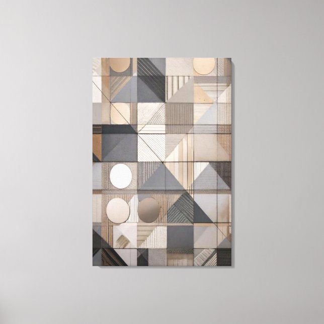 Urban Geometrid: Modern Industriell Neutral Ton Canvastryck (Framsida)