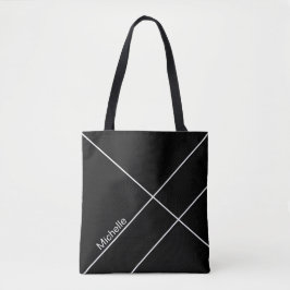 Urban Geometrisk Svart Monogram Tygkasse