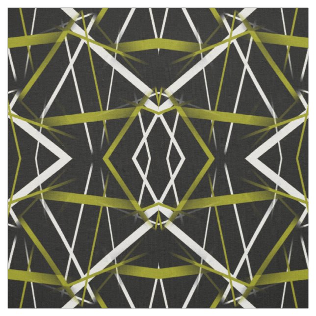 Urban Geometry Svart Olivgrön Tyg (Provkarta)