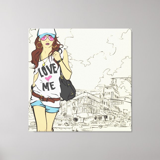 Urban Girl Wrapped Canvas (Framsida)