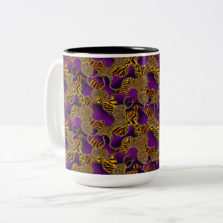Urban Glam Animal Print With Chains On Purple Två-Tonad Mugg