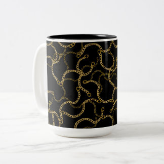 Urban Glam Gold Chains Pattern Två-Tonad Mugg