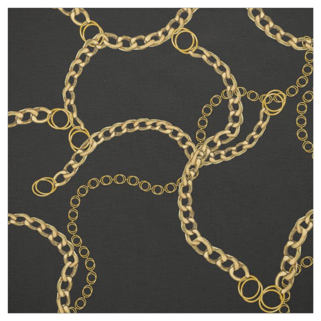 Urban Gold Chains Streetstyle Pattern  Tyg (Provkarta)