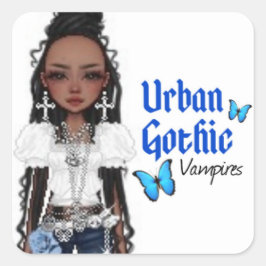 Urban Gothic Vampires Sticker 7 Fyrkantigt Klistermärke
