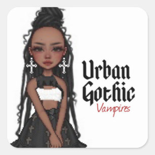 Urban Gothic Vampires Stickers 1 Fyrkantigt Klistermärke