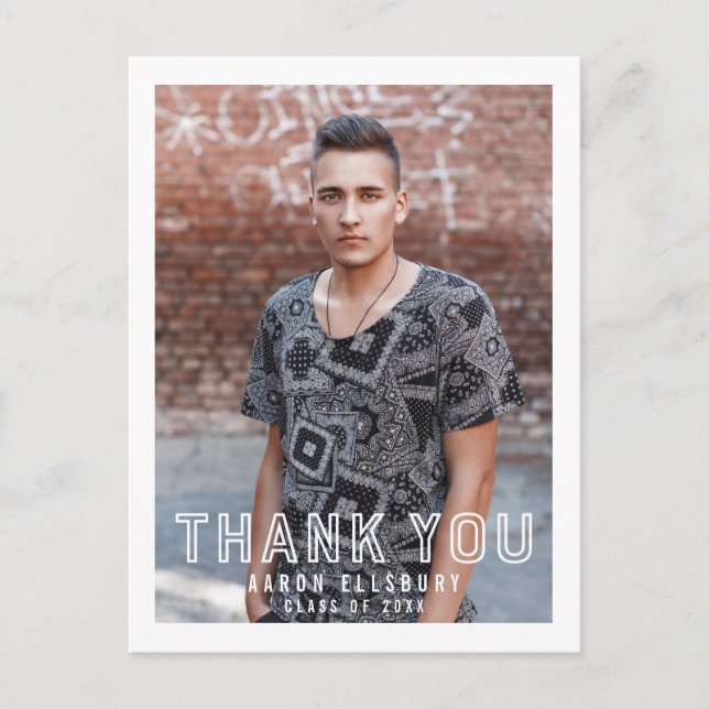 Urban Grad Photo Studenten Tack vykort (Framsida)