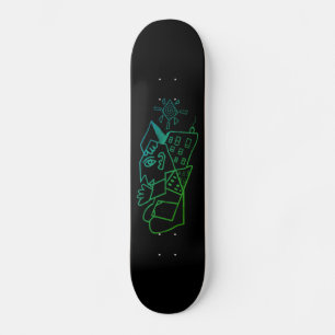 Urban Graffiti Abstrakt Cityscape Mini Skateboard Bräda 18,5 Cm