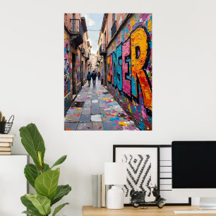 Urban Graffiti Alley Poster