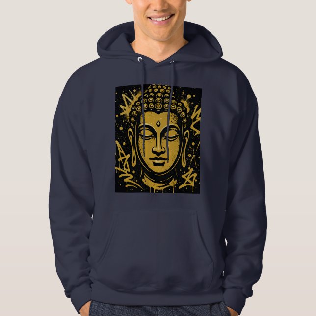 Urban Graffiti Buddha T-Shirt Hoodie (Framsida)