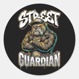Urban Graffiti Bulldog Street Guardian Väggkonst Runt Klistermärke