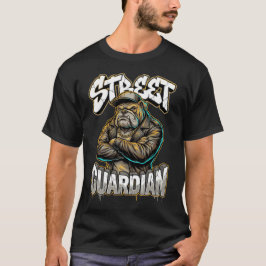 Urban Graffiti Bulldog Street Guardian Väggkonst T Shirt