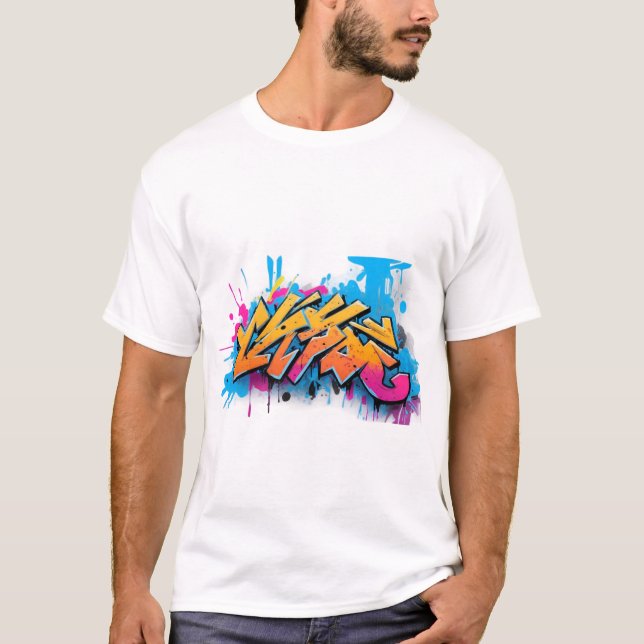 Urban Graffiti Design - Street Art Stil T Shirt (Framsida)