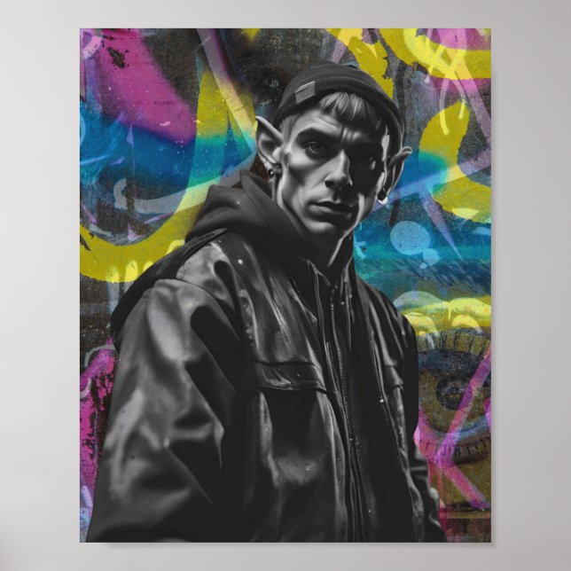 Urban Graffiti Elf Poster (Framsidan)