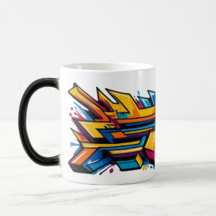 Urban graffiti färgrik magisk mugg