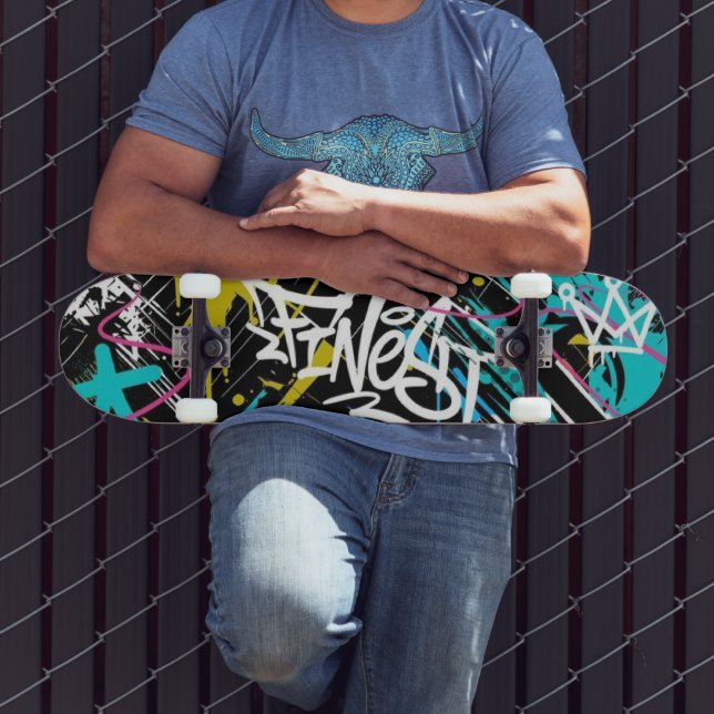 Urban Graffiti Gatukonst Anpassad ThrowUp-märkning Mini Skateboard Bräda 18,5 Cm (Utomhus 3)