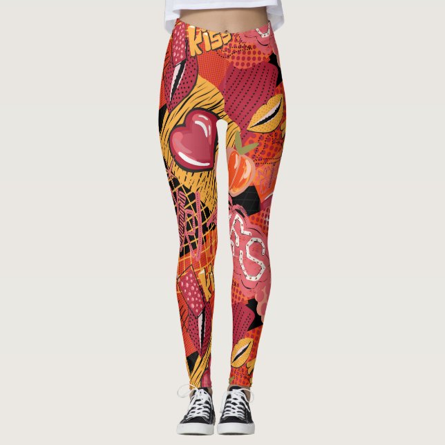 Urban Graffiti Gatukonst Mönster  Leggings (Framsida)