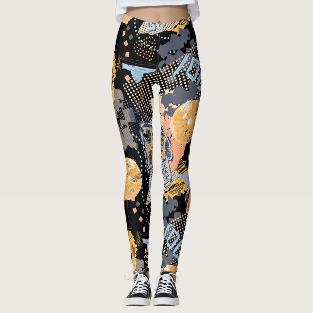 Urban Graffiti Gatukonst Mönster  Leggings (Framsida)
