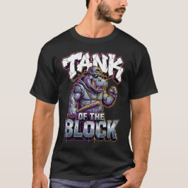 Urban Graffiti Hippo Tank of the Block Wall Art T Shirt