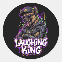 Urban Graffiti Hyena Laughing King Väggkonst Runt Klistermärke