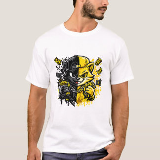 Urban Graffiti Kattdesign T Shirt