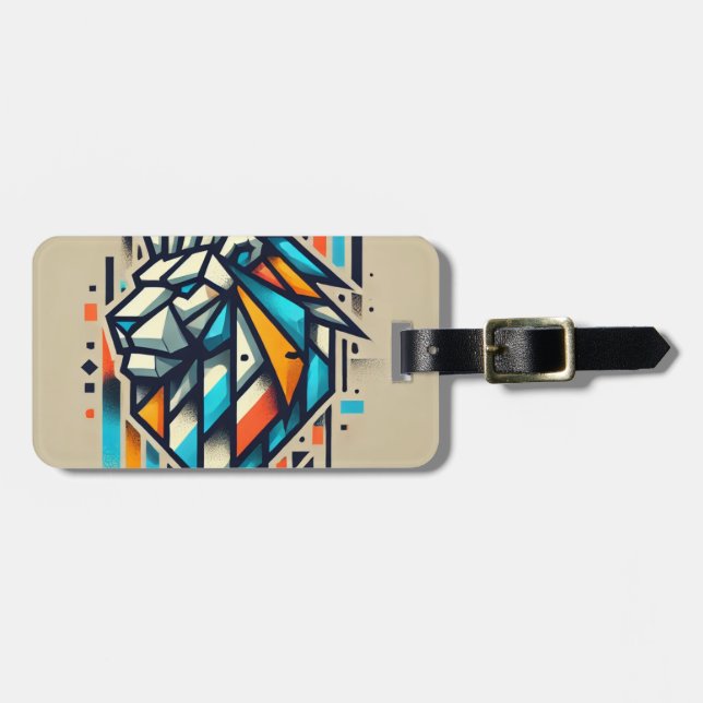 Urban Graffiti Lejon Luggage Tag Bagagebricka (Horisontell Framsida)