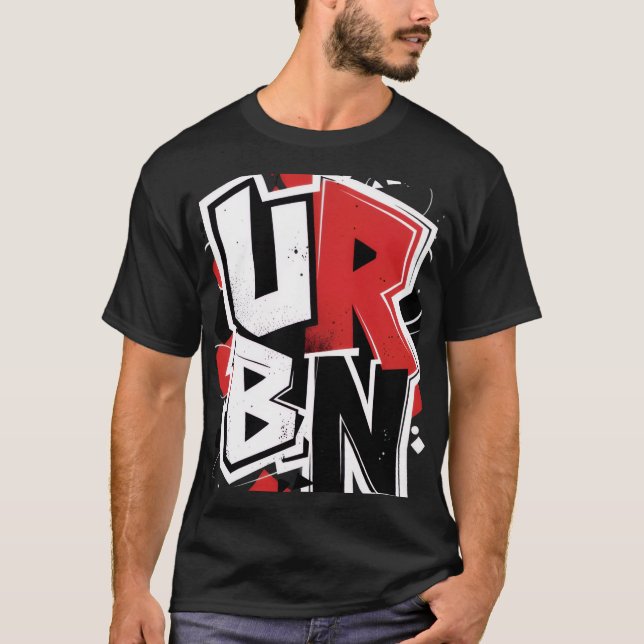 Urban Graffiti Letter Art Streetwear T-Shirt (Framsida)