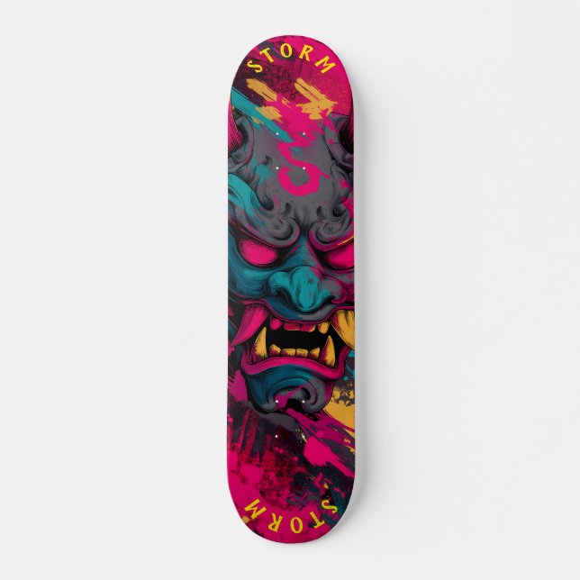 Urban Graffiti Oni Mask - Anpassade Skate Deck (Framsida)