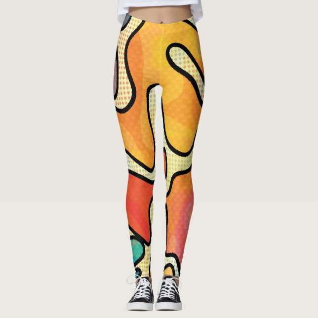 Urban Graffiti: Seamless Art Struktur. Leggings (Framsida)