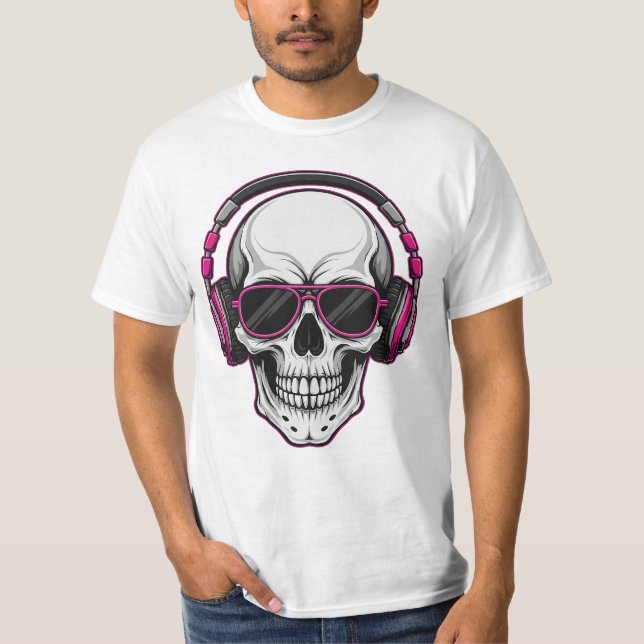 Urban Graffiti Skull DJ T Shirt (Framsida)