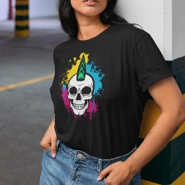 Urban Graffiti Skull med Mohawk T Shirt