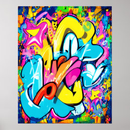 Urban Graffiti Street Art: Coola och Funky Design Poster